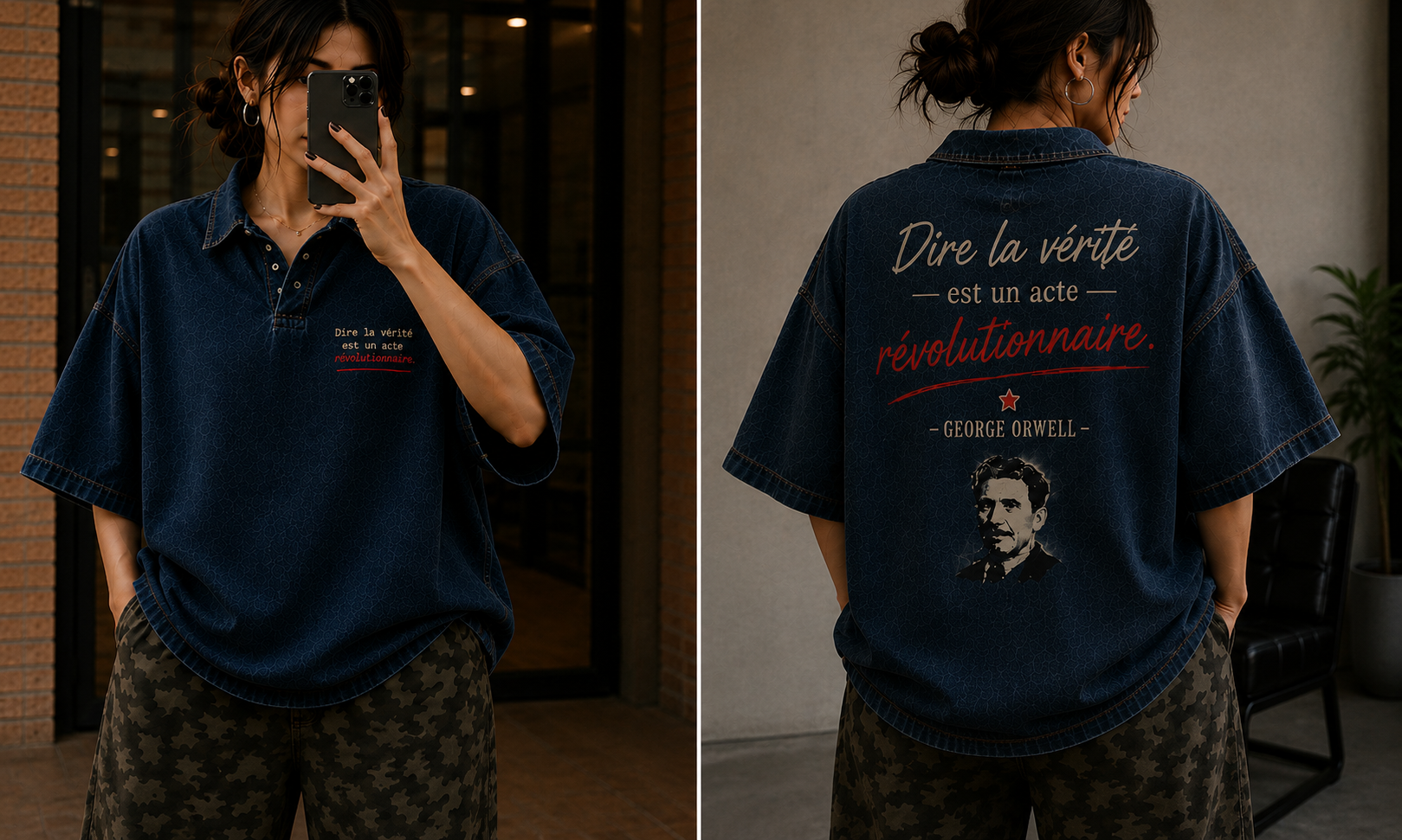 Oversize Denim Polo