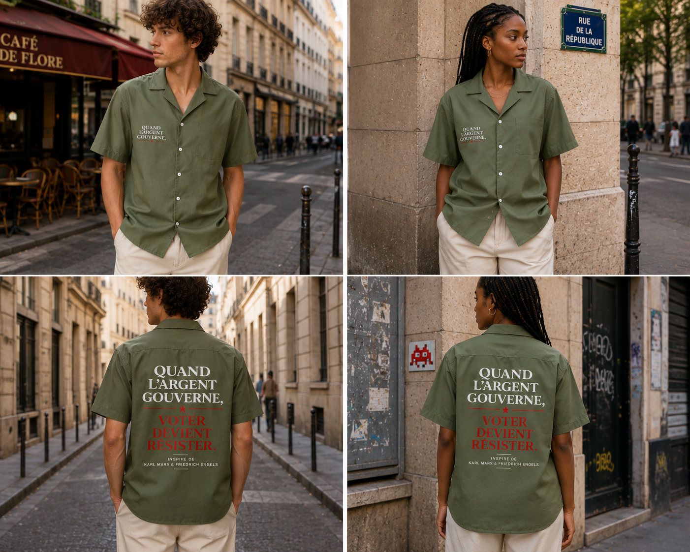 Chemise Manifest – Quand l'Argent Gouverne, Voter Devient Résister