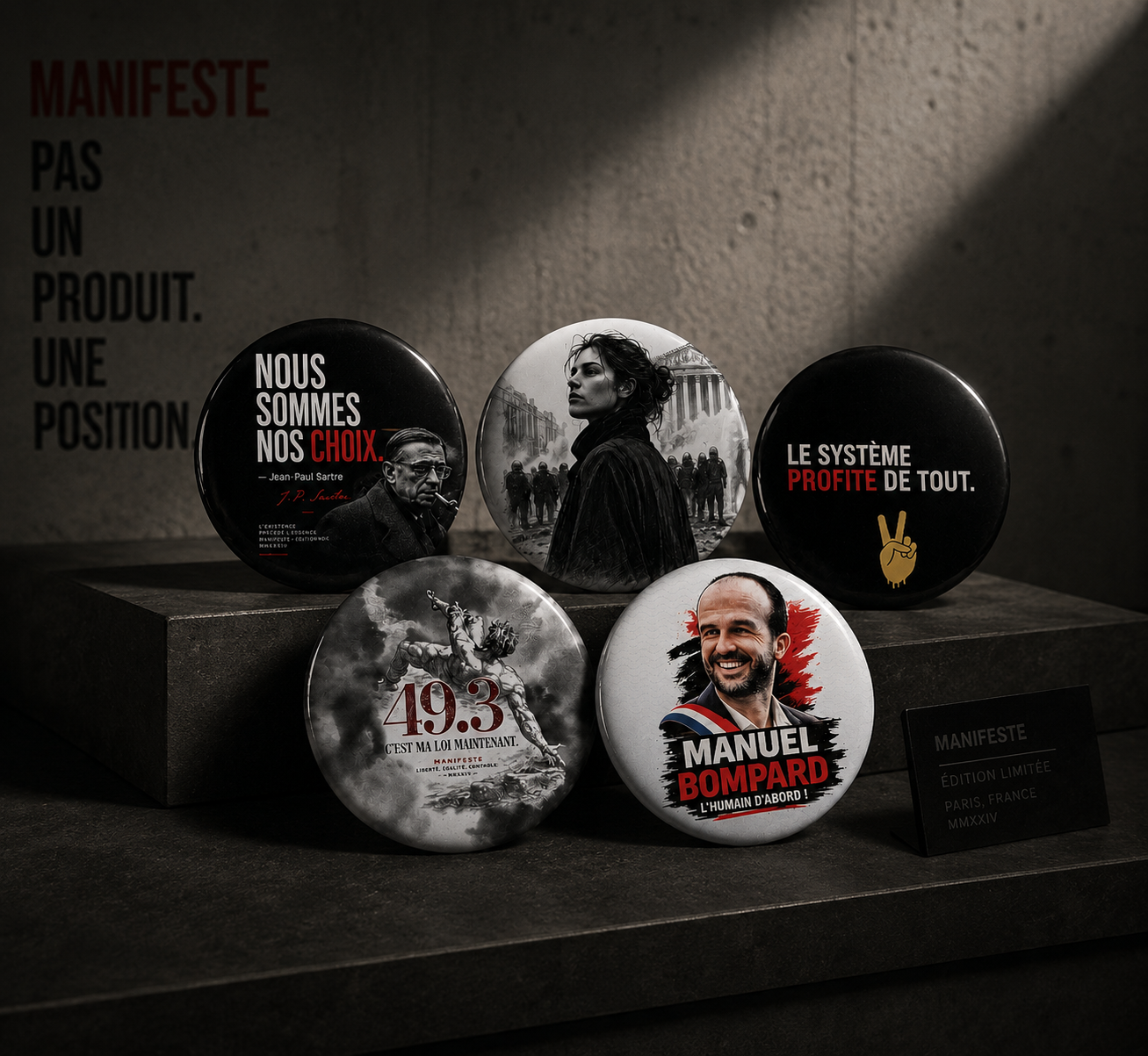 Set de Pins MANIFESTE — Édition Politique