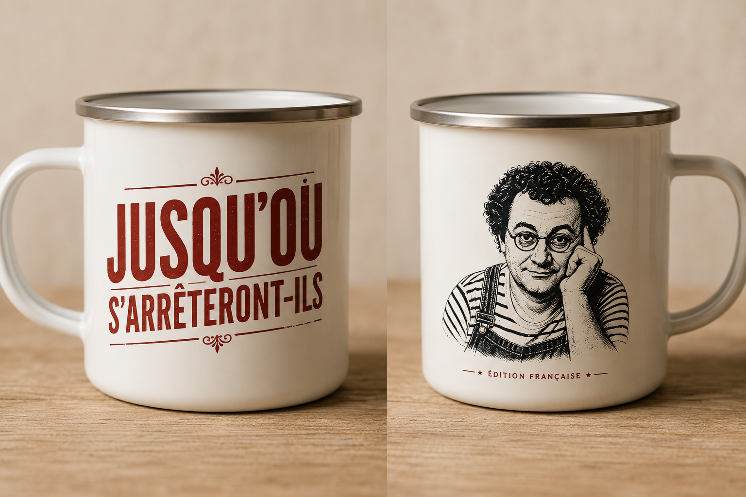 Mug Émaillé – Jusqu’où s’arrêteront-ils | Édition Française Vintage
