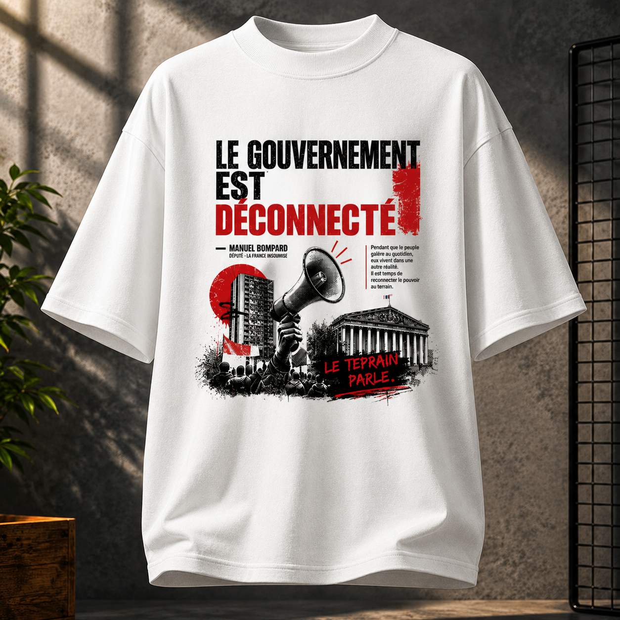 T-shirt Oversize Premium – Le Gouvernement Est Déconnecté | Streetwear Français